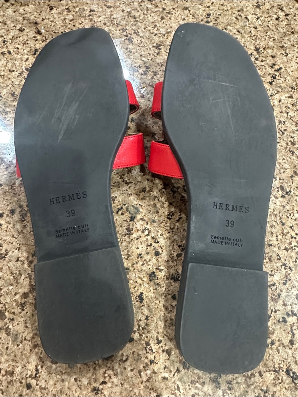 Women’s Red Slide Sandals, like new, size 8 - Picture 6 of 11